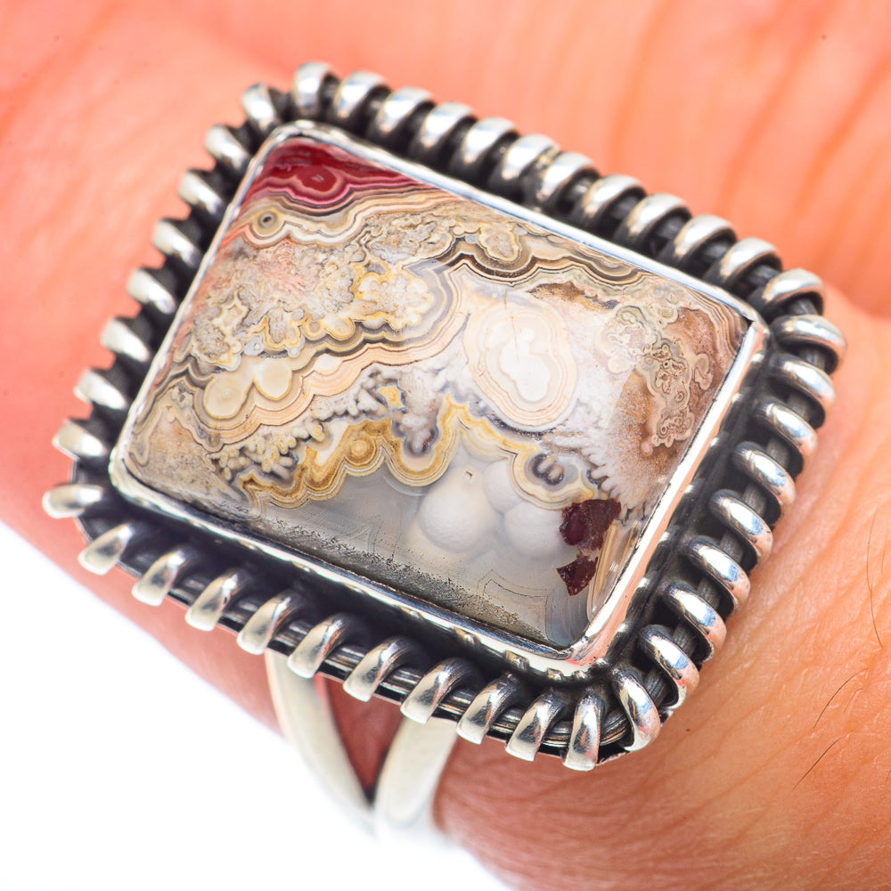 Laguna Lace Agate Rings handcrafted by Ana Silver Co - RING73239