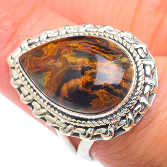Golden Pietersite Rings handcrafted by Ana Silver Co - RING73240