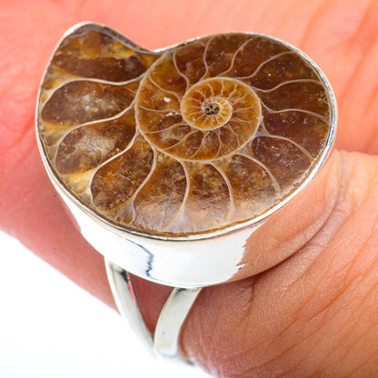 Ammonite Fossil Rings handcrafted by Ana Silver Co - RING73242