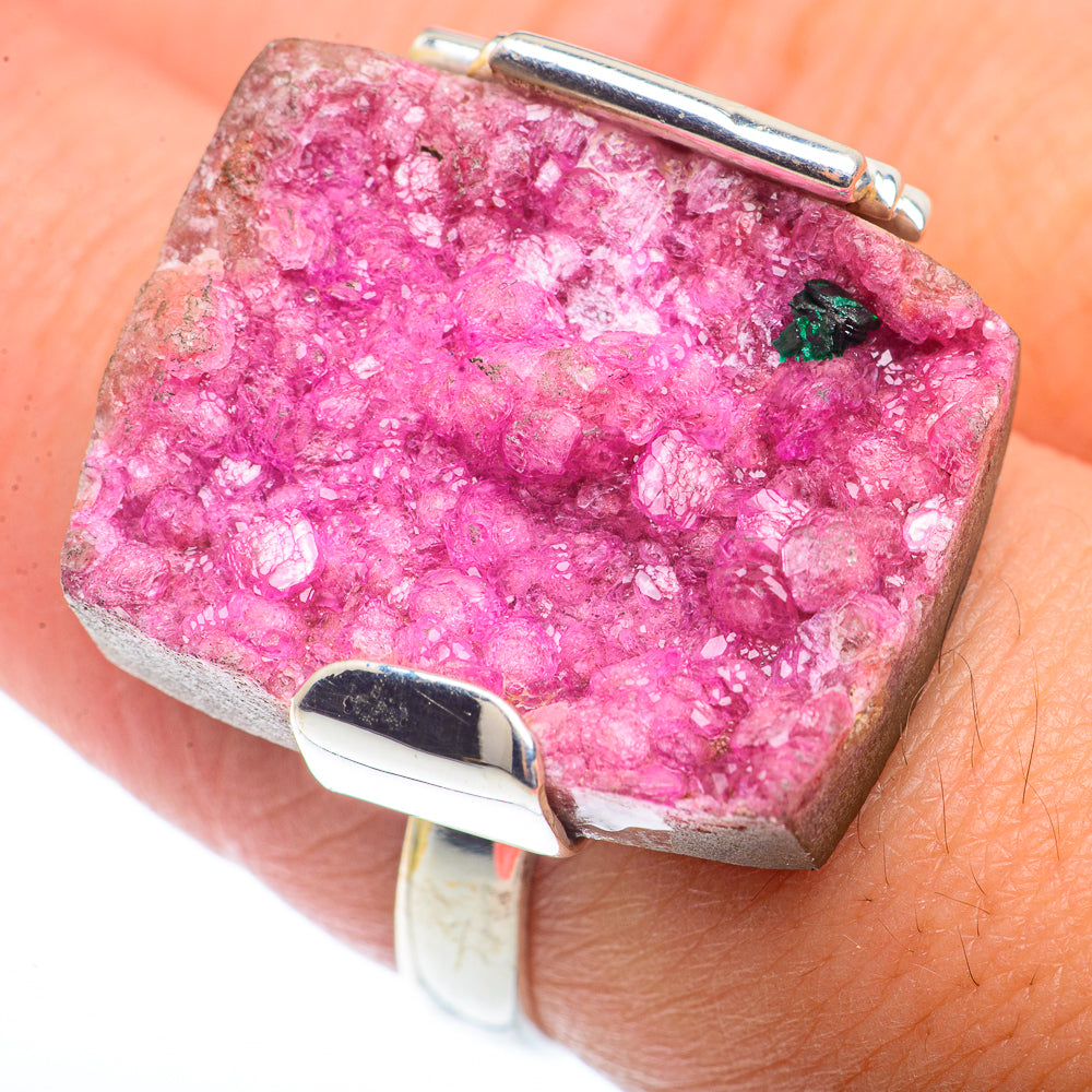 Cobalto Calcite Druzy Rings handcrafted by Ana Silver Co - RING73246