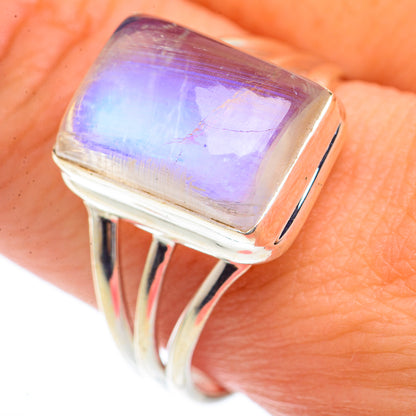 Rainbow Moonstone Rings handcrafted by Ana Silver Co - RING73259
