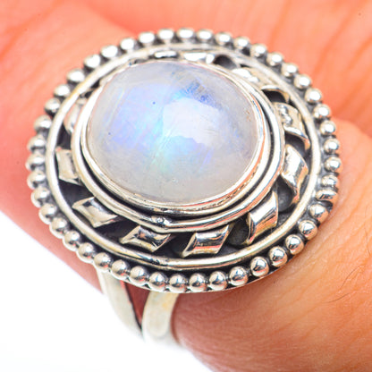 Rainbow Moonstone Rings handcrafted by Ana Silver Co - RING73262