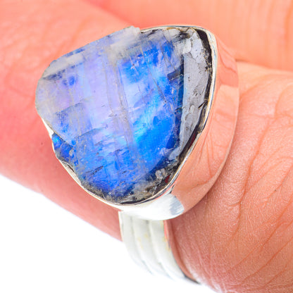 Rainbow Moonstone Rings handcrafted by Ana Silver Co - RING73263