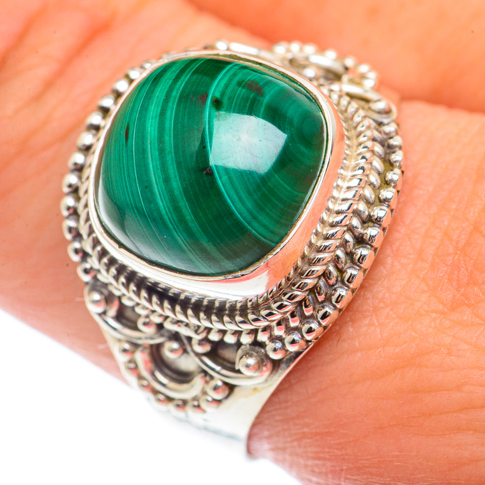 Malachite Rings handcrafted by Ana Silver Co - RING73279