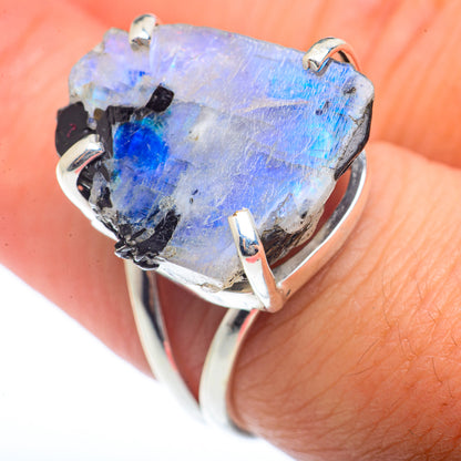Rainbow Moonstone Rings handcrafted by Ana Silver Co - RING73304