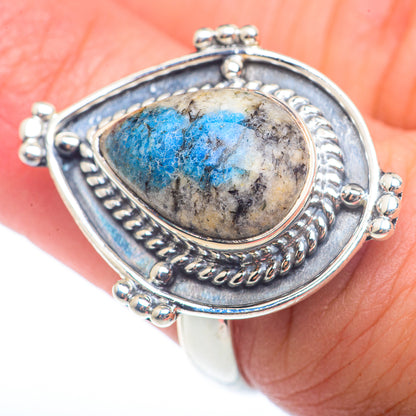 K2 Blue Azurite Rings handcrafted by Ana Silver Co - RING73313