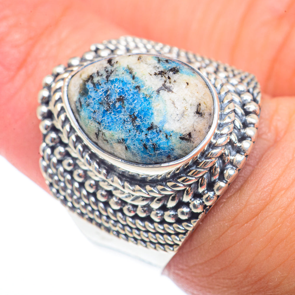 K2 Blue Azurite Rings handcrafted by Ana Silver Co - RING73345