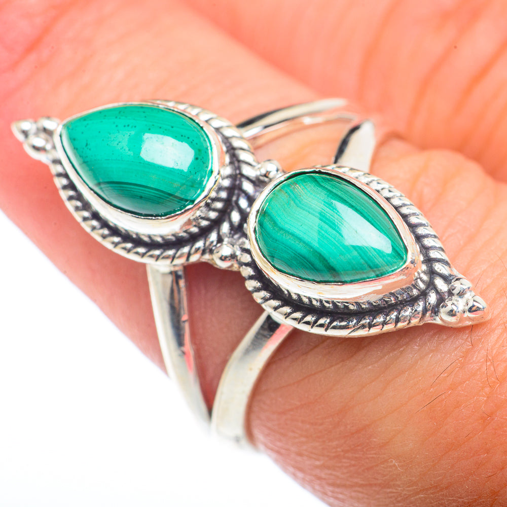 Malachite Rings handcrafted by Ana Silver Co - RING73350