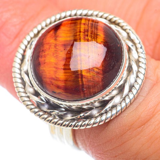 Red Tiger Eye Rings handcrafted by Ana Silver Co - RING73353
