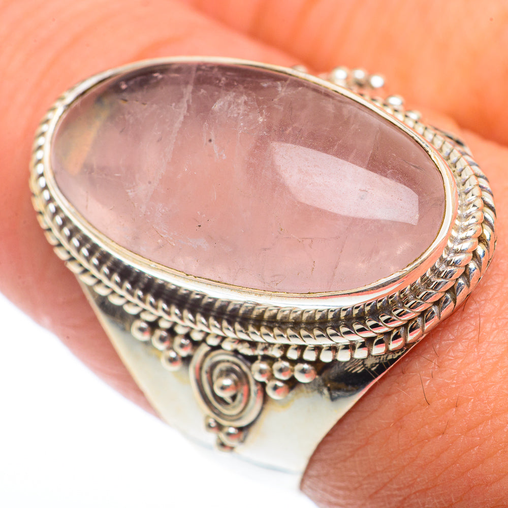 Rose Quartz Rings handcrafted by Ana Silver Co - RING73357
