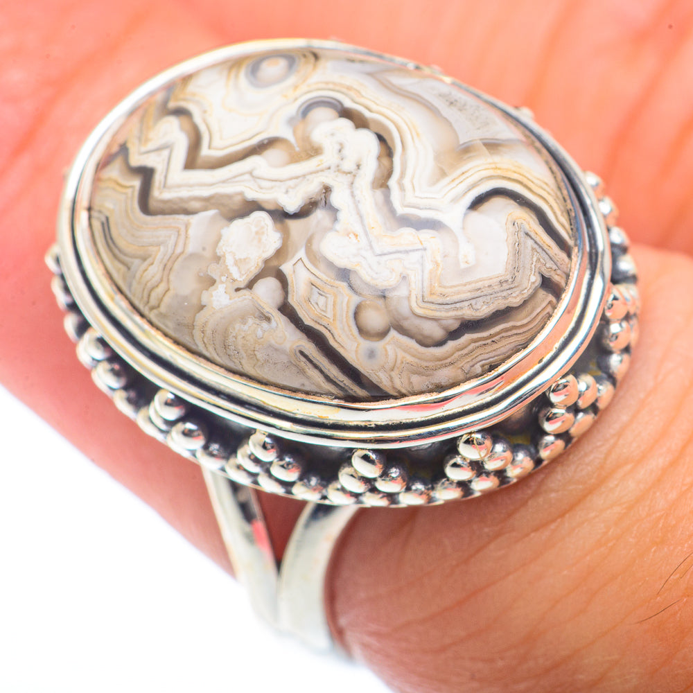 Laguna Lace Agate Rings handcrafted by Ana Silver Co - RING73374