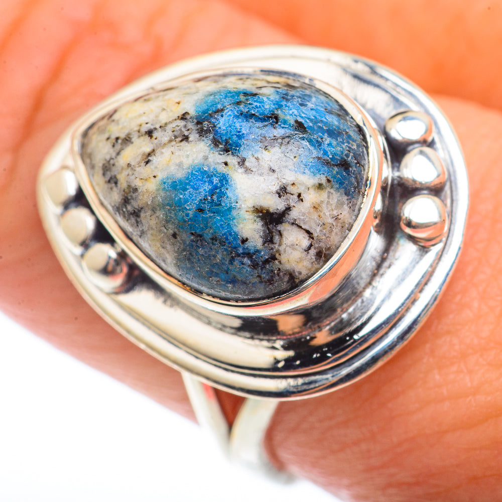 K2 Blue Azurite Rings handcrafted by Ana Silver Co - RING73379