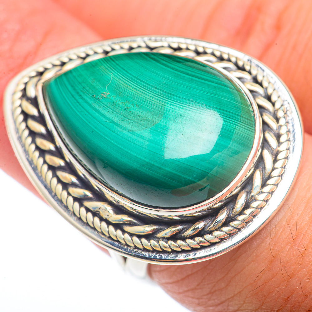 Malachite Rings handcrafted by Ana Silver Co - RING73387