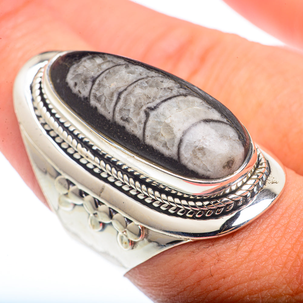 Orthoceras Fossil Rings handcrafted by Ana Silver Co - RING73402
