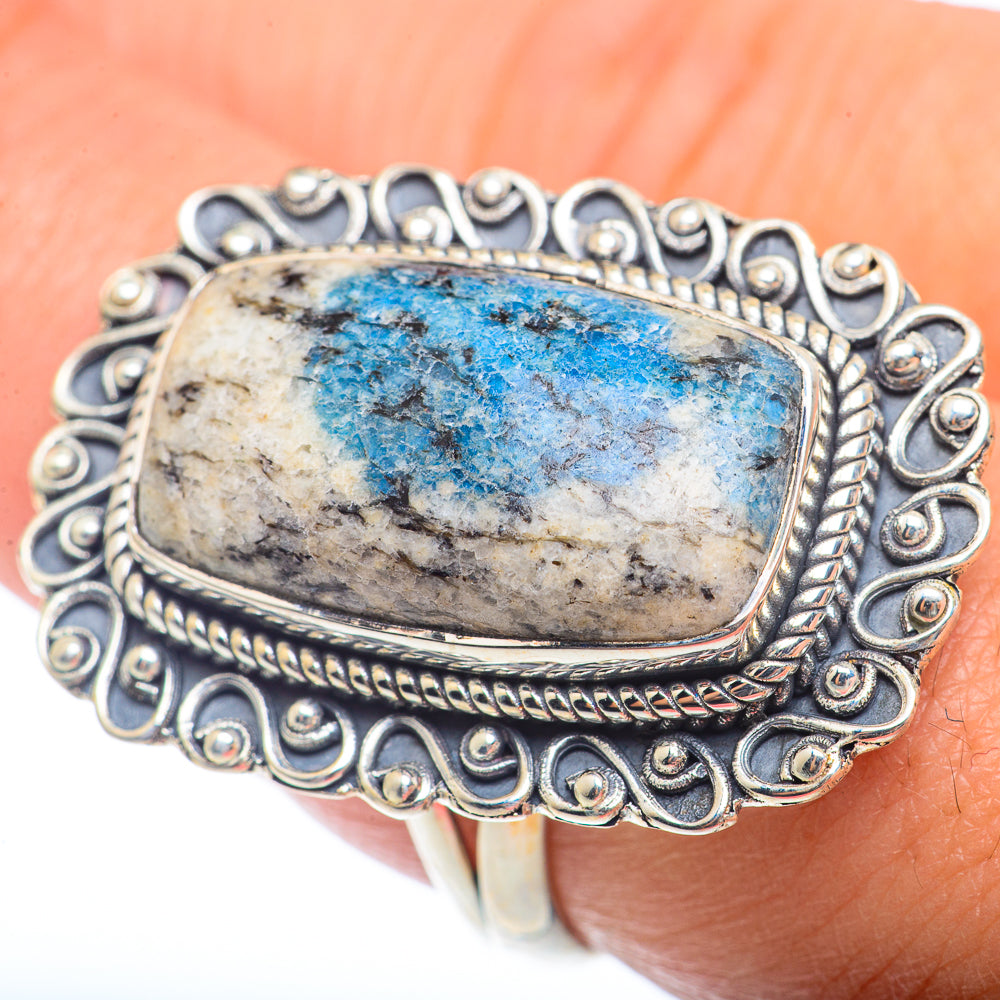 K2 Blue Azurite Rings handcrafted by Ana Silver Co - RING73418