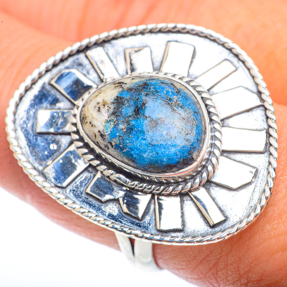 K2 Blue Azurite Rings handcrafted by Ana Silver Co - RING73425