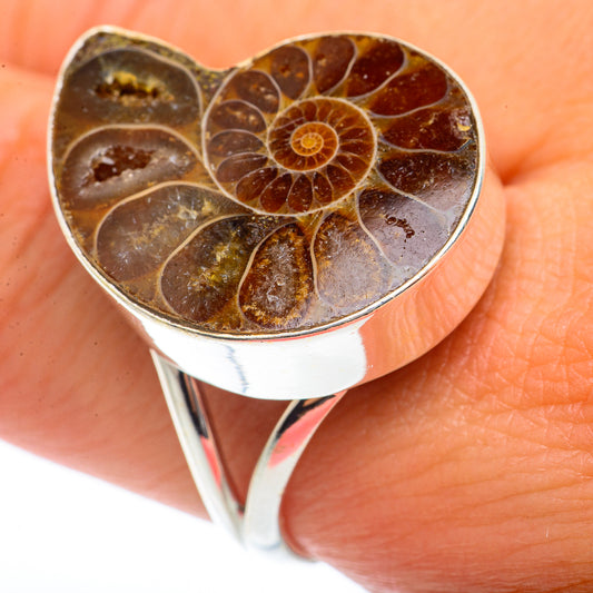 Ammonite Fossil Rings handcrafted by Ana Silver Co - RING73460