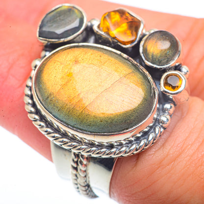 Labradorite Rings handcrafted by Ana Silver Co - RING73462