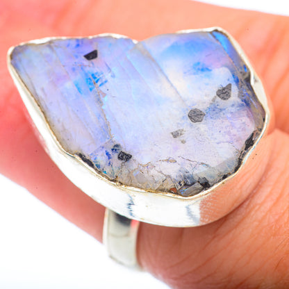 Rainbow Moonstone Rings handcrafted by Ana Silver Co - RING73469