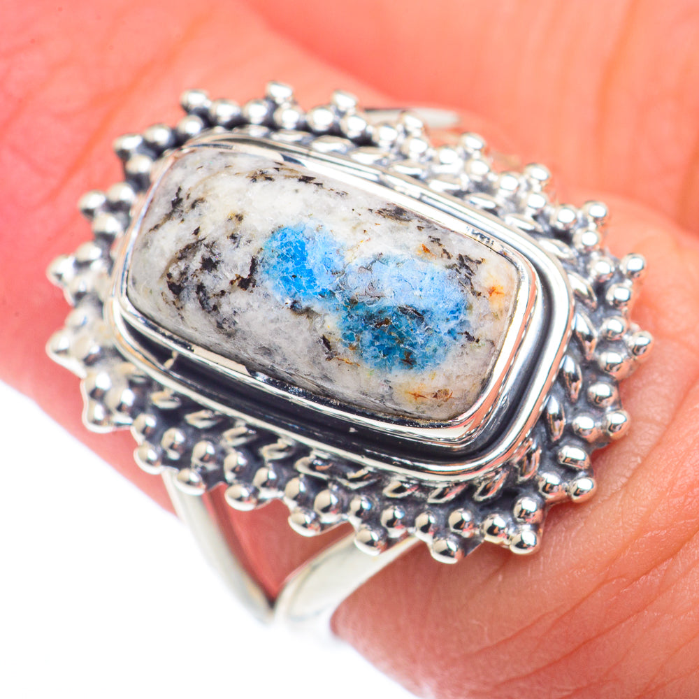 K2 Blue Azurite Rings handcrafted by Ana Silver Co - RING73474