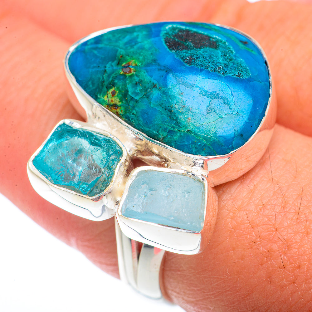 K2 Blue Azurite Rings handcrafted by Ana Silver Co - RING73475