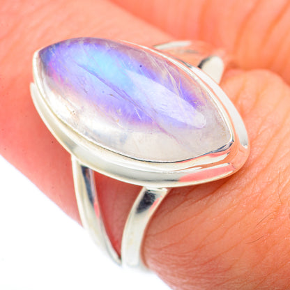 Rainbow Moonstone Rings handcrafted by Ana Silver Co - RING73512