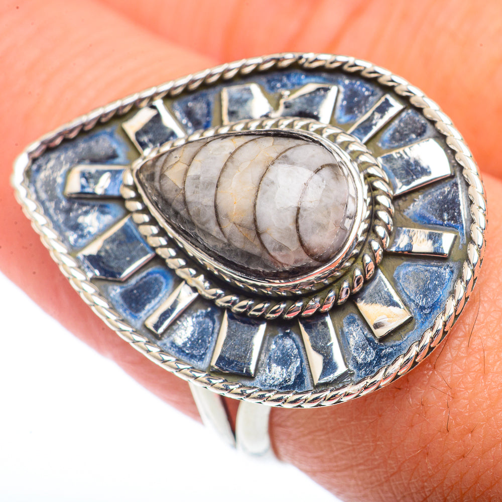 Orthoceras Fossil Rings handcrafted by Ana Silver Co - RING73518
