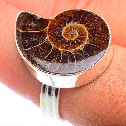 Ammonite Fossil Rings handcrafted by Ana Silver Co - RING73538