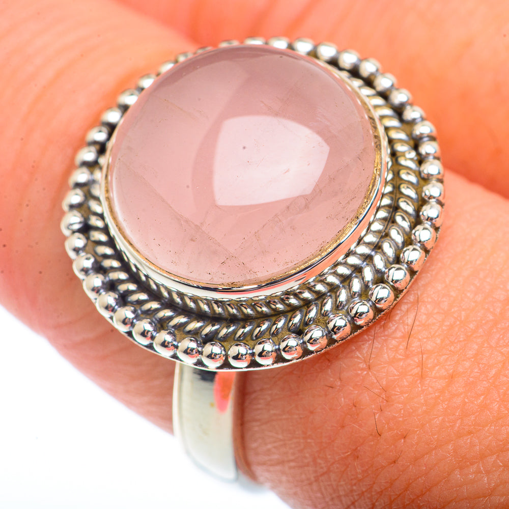 Rose Quartz Rings handcrafted by Ana Silver Co - RING73543