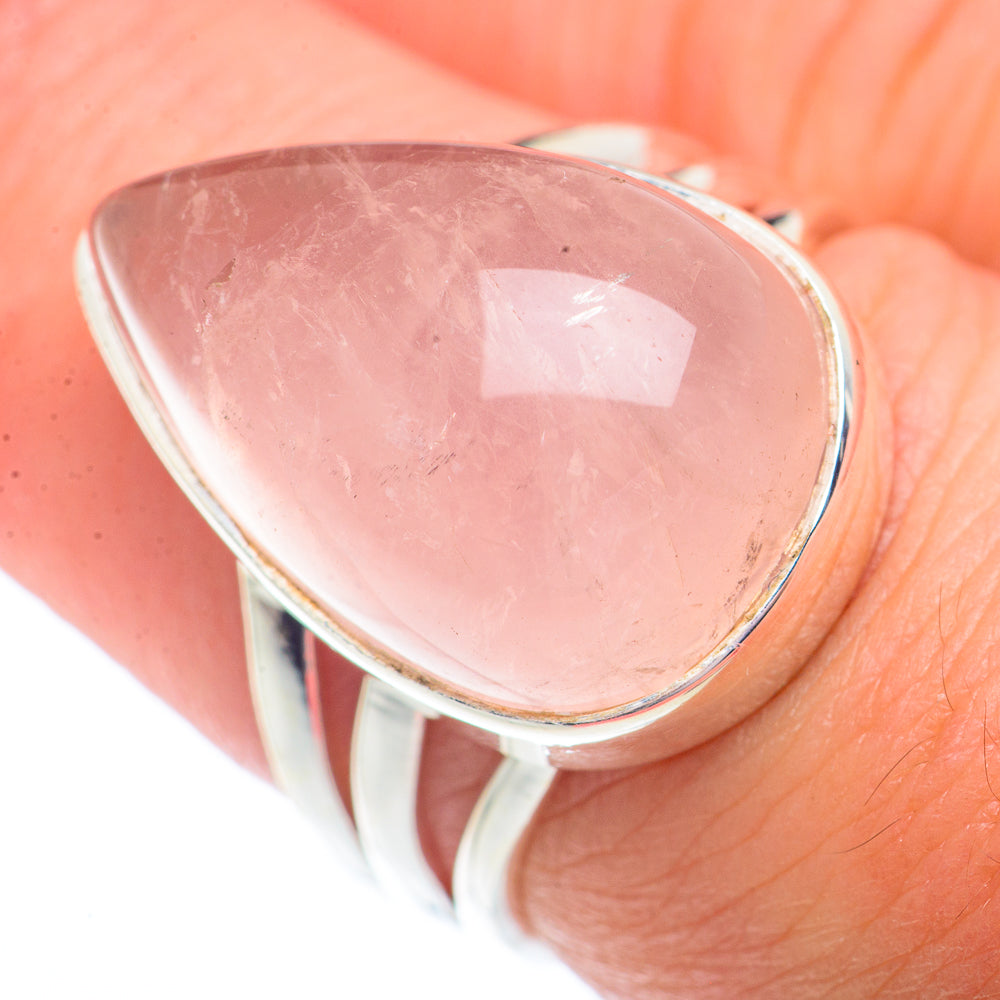 Rose Quartz Rings handcrafted by Ana Silver Co - RING73545