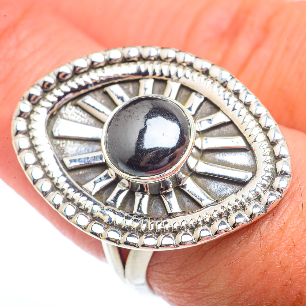 Snowflake Obsidian Rings handcrafted by Ana Silver Co - RING73567