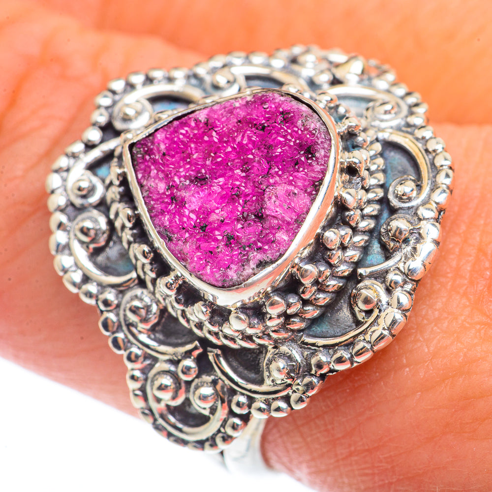 Cobalto Calcite Druzy Rings handcrafted by Ana Silver Co - RING73592