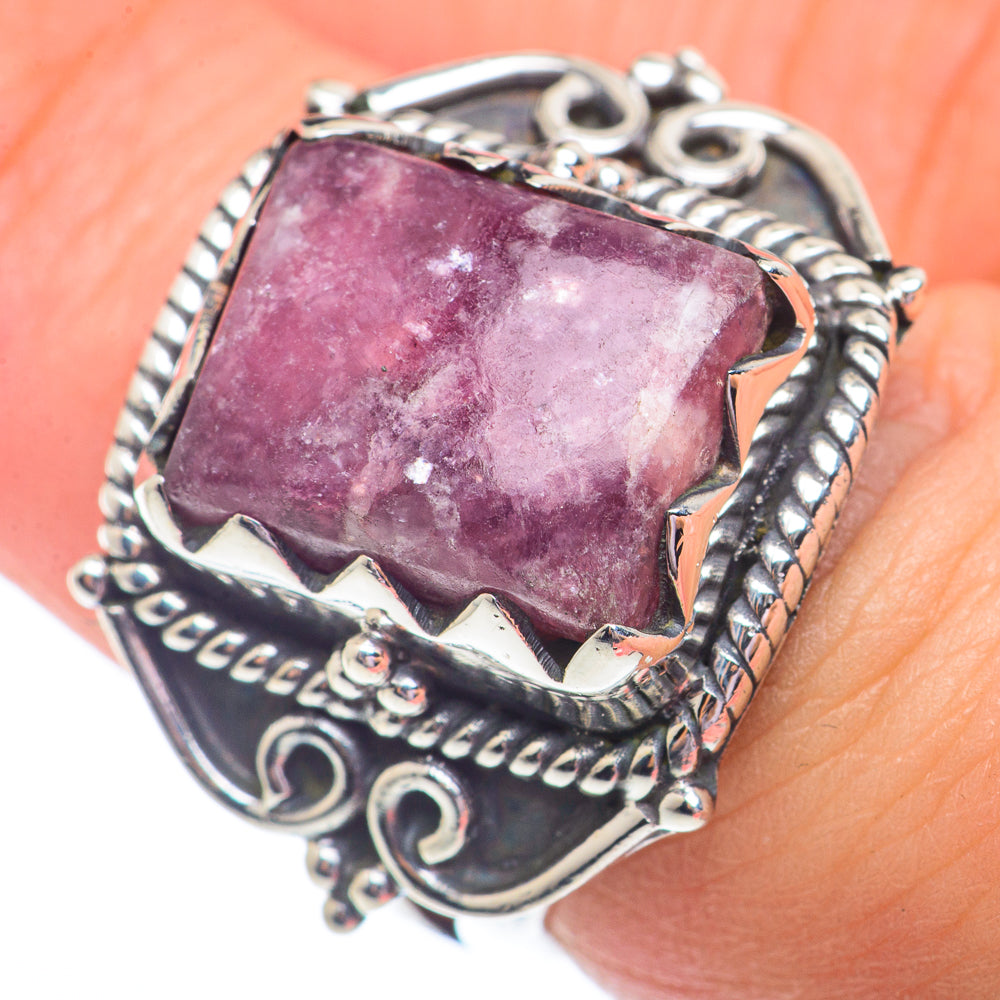 Lepidolite Rings handcrafted by Ana Silver Co - RING73637