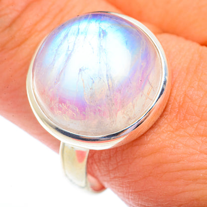 Rainbow Moonstone Rings handcrafted by Ana Silver Co - RING73699
