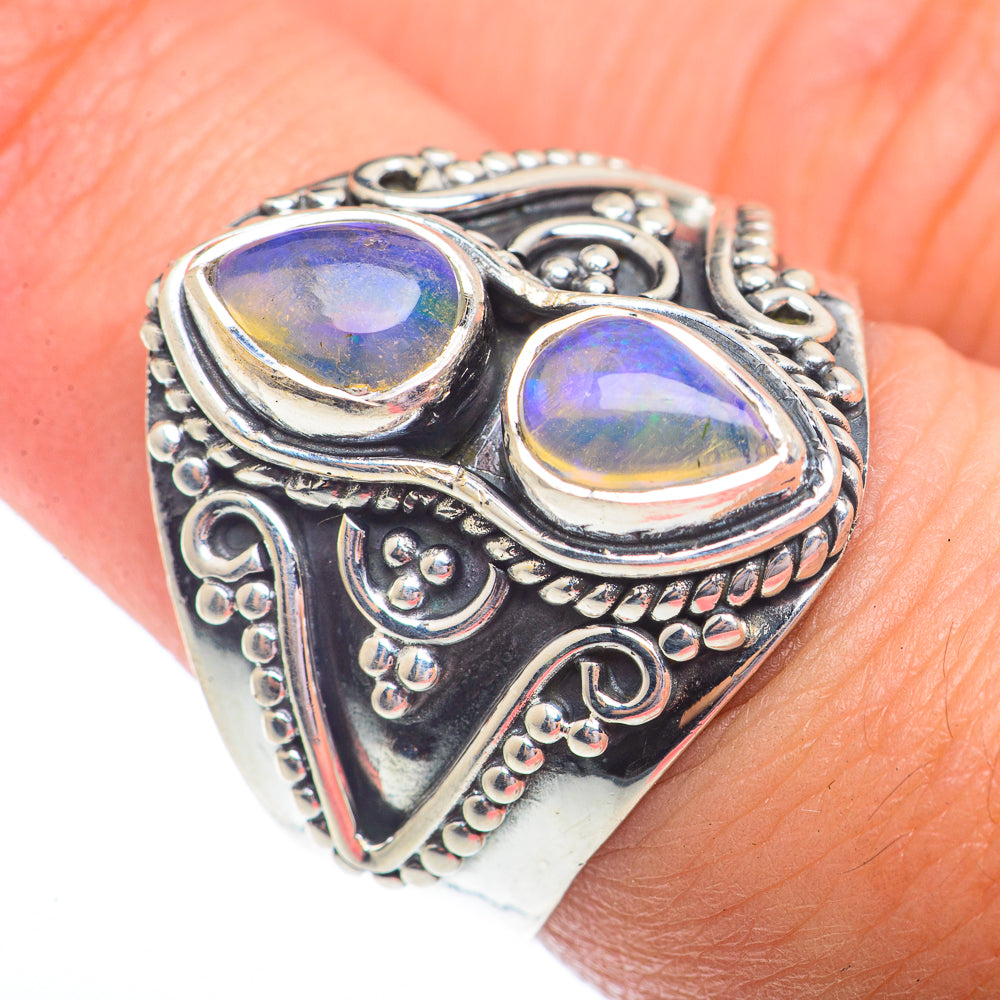 Rainbow Moonstone Rings handcrafted by Ana Silver Co - RING73702