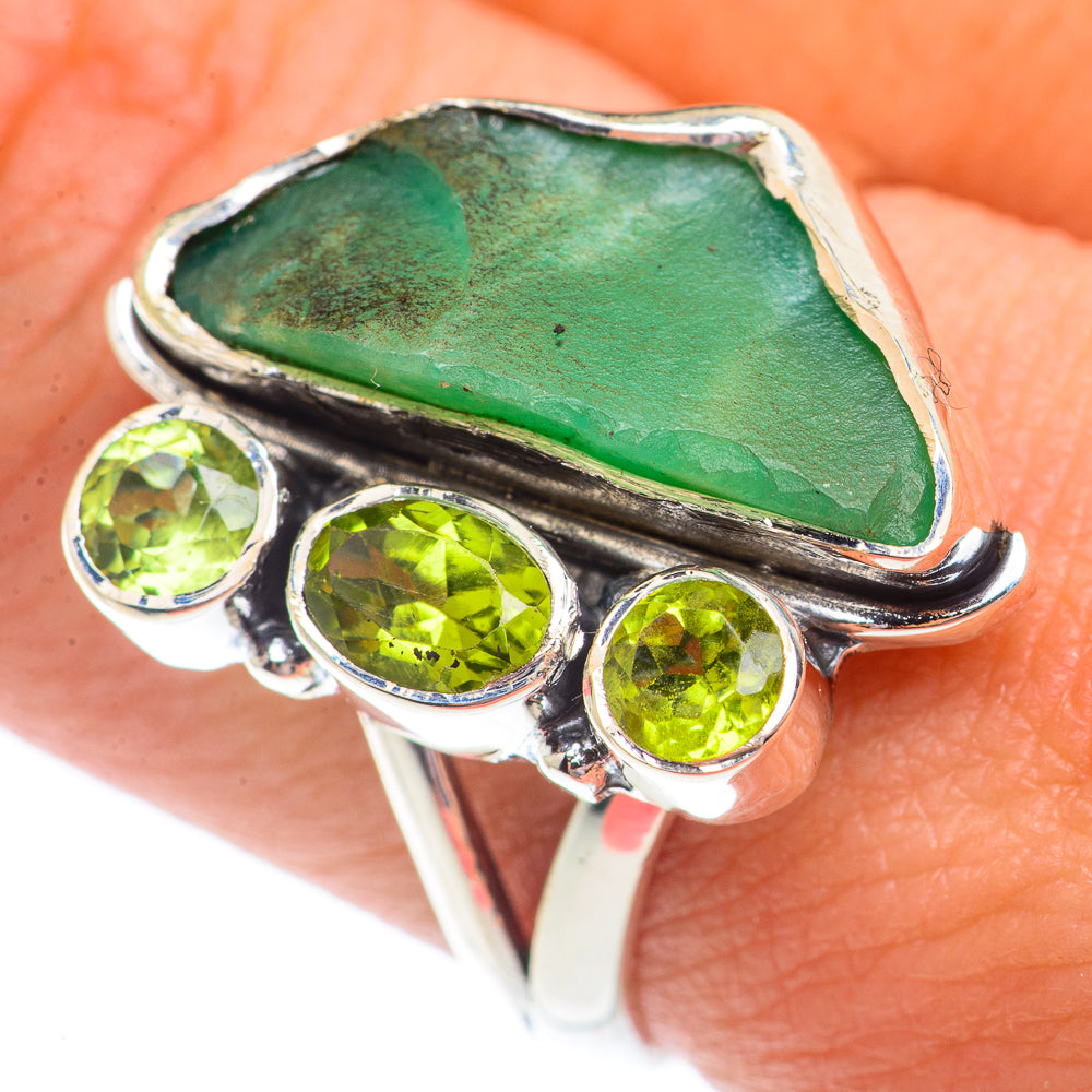 Chrysoprase, Peridot Rings handcrafted by Ana Silver Co - RING73718