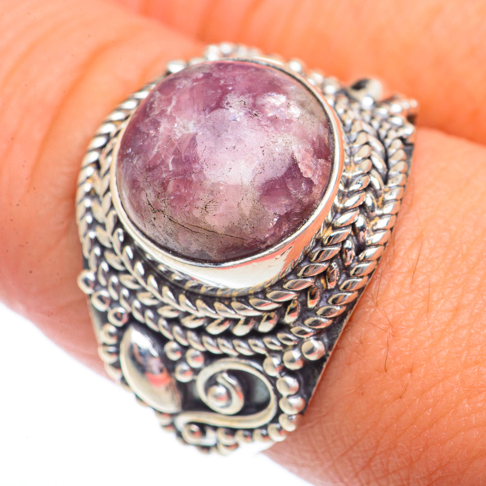 Lepidolite Rings handcrafted by Ana Silver Co - RING73728
