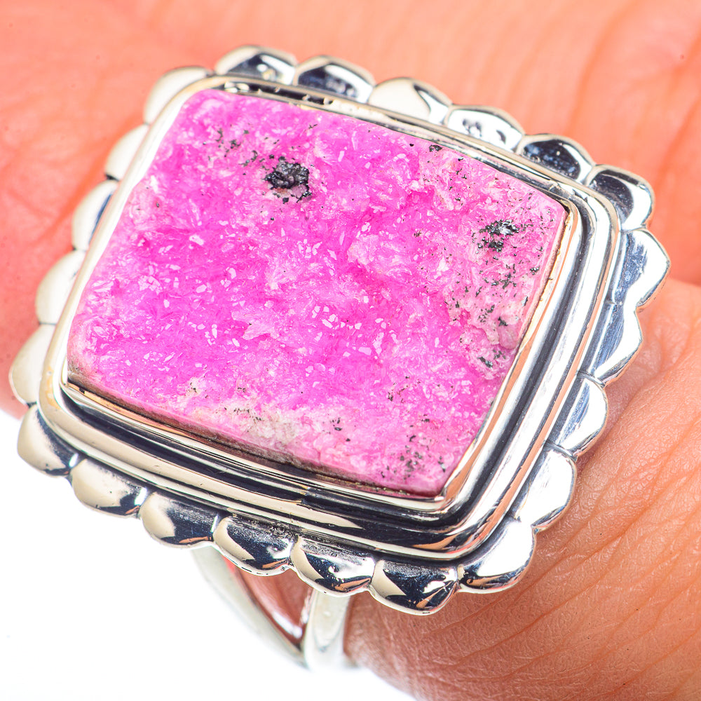 Cobalto Calcite Druzy Rings handcrafted by Ana Silver Co - RING73729