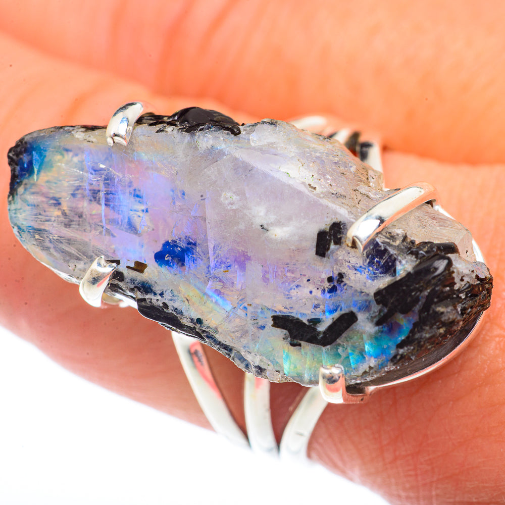 Rainbow Moonstone Rings handcrafted by Ana Silver Co - RING73739