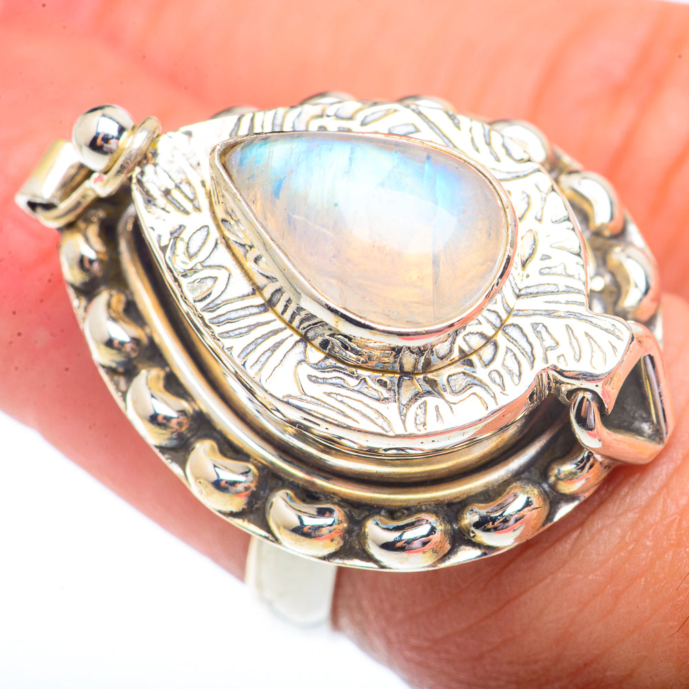 Rainbow Moonstone Rings handcrafted by Ana Silver Co - RING73740