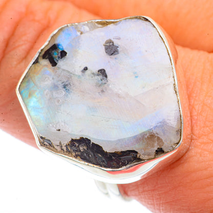 Rainbow Moonstone Rings handcrafted by Ana Silver Co - RING73741