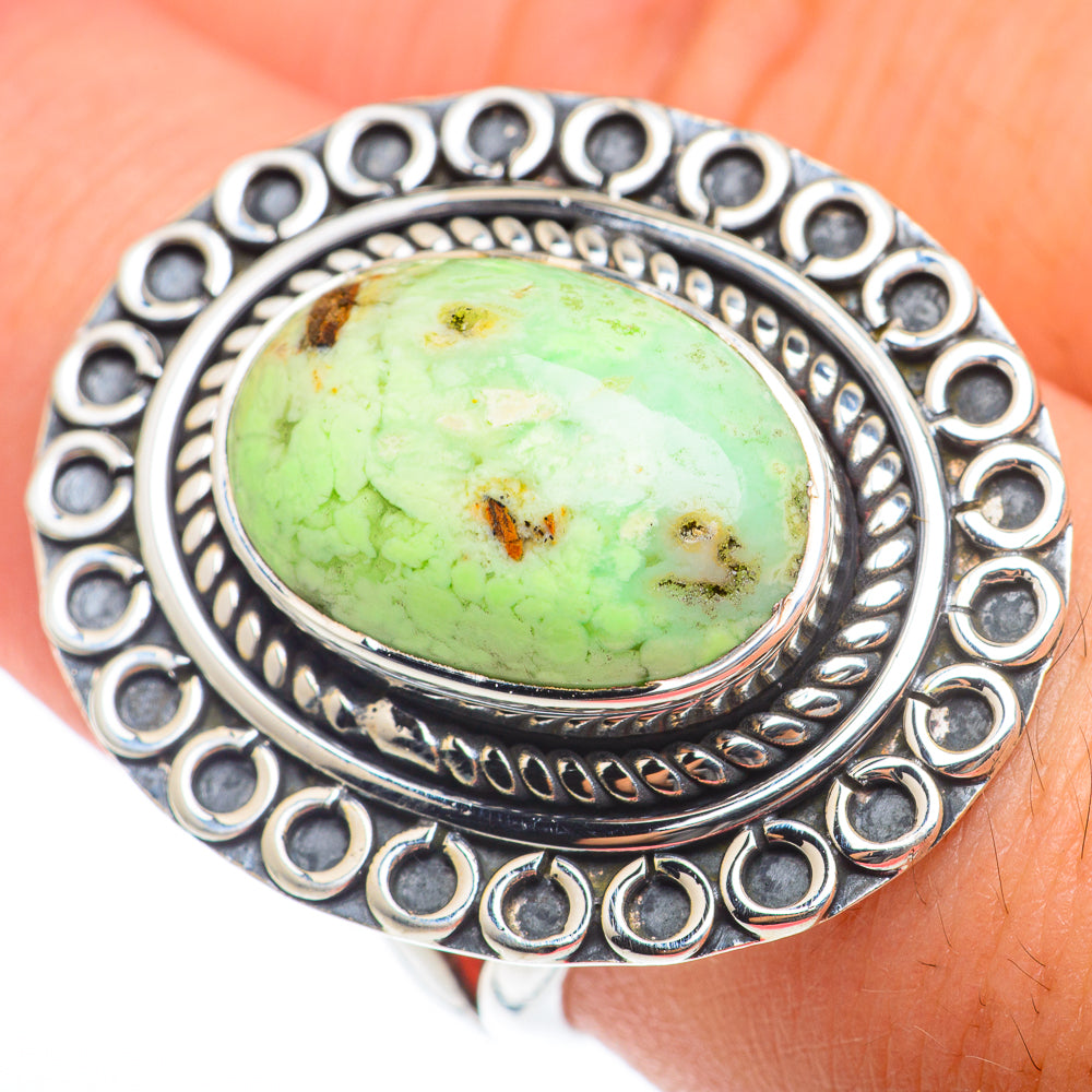 Lemon Chrysoprase Rings handcrafted by Ana Silver Co - RING73786