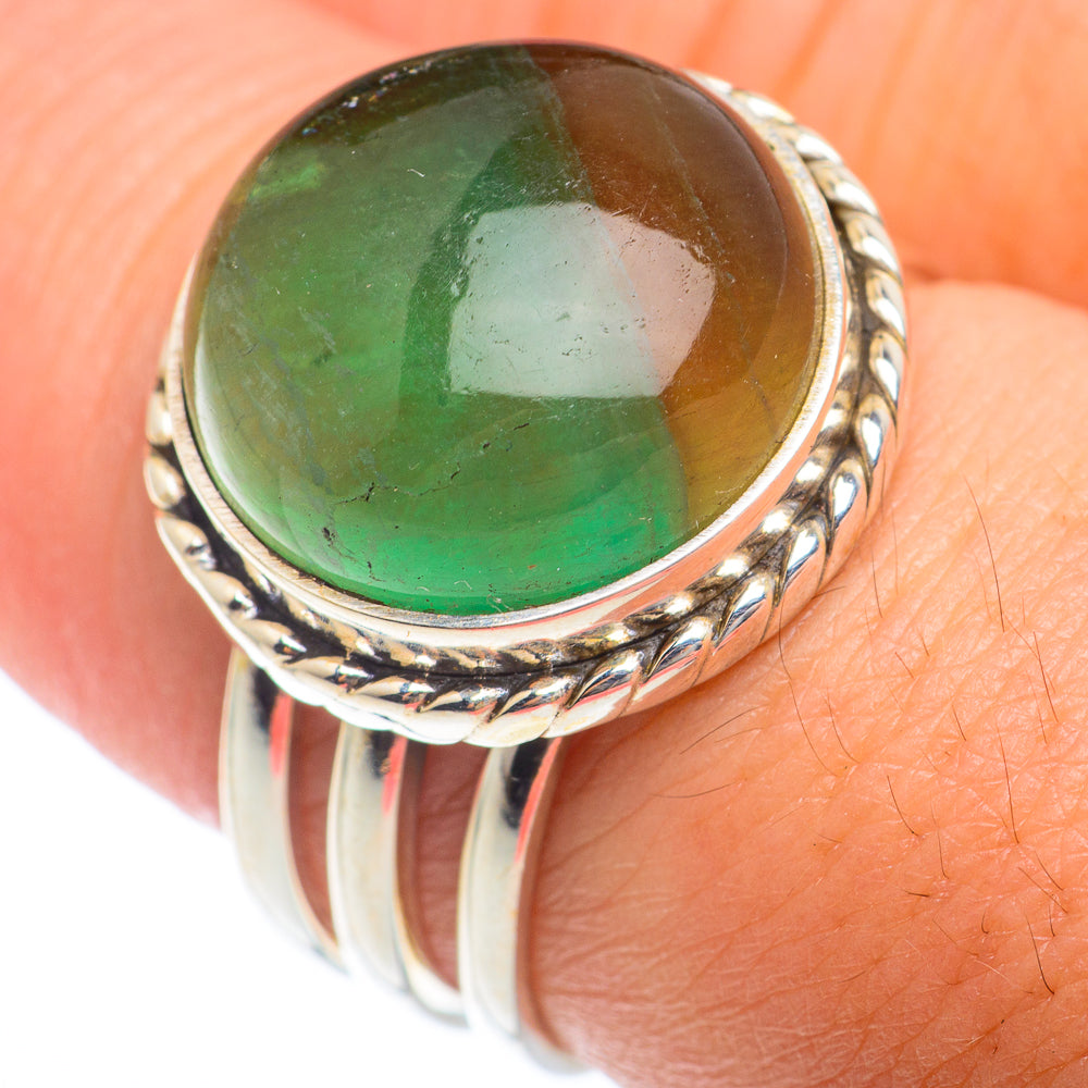 Green Fluorite Rings handcrafted by Ana Silver Co - RING73810