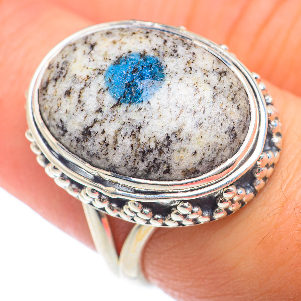 K2 Blue Azurite Rings handcrafted by Ana Silver Co - RING73825