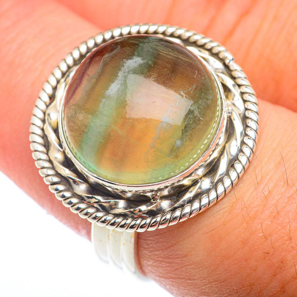 Green Fluorite Rings handcrafted by Ana Silver Co - RING73829