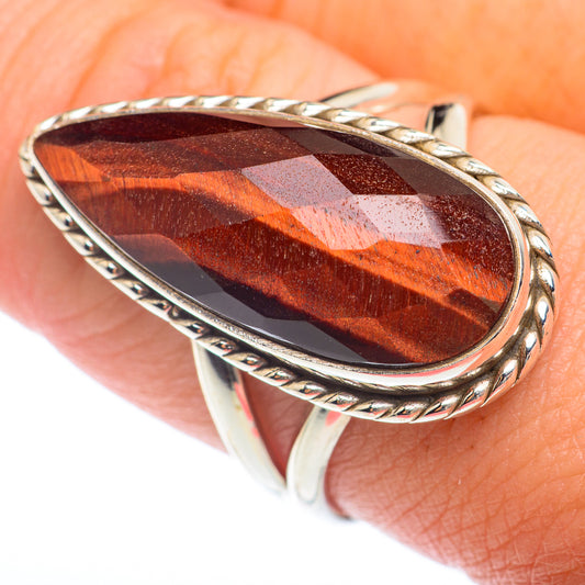 Red Tiger Eye Rings handcrafted by Ana Silver Co - RING73832