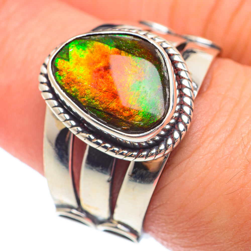 Ammolite Rings handcrafted by Ana Silver Co - RING73853