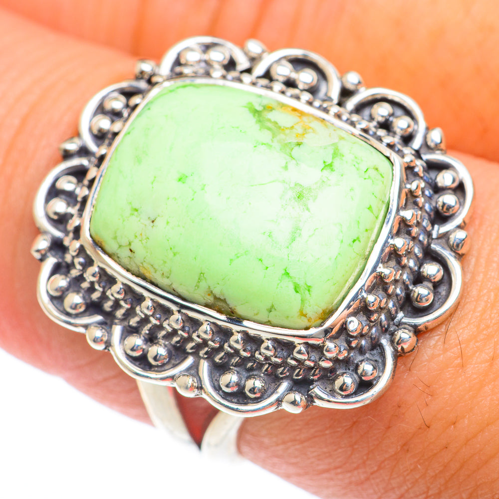 Lemon Chrysoprase Rings handcrafted by Ana Silver Co - RING73868