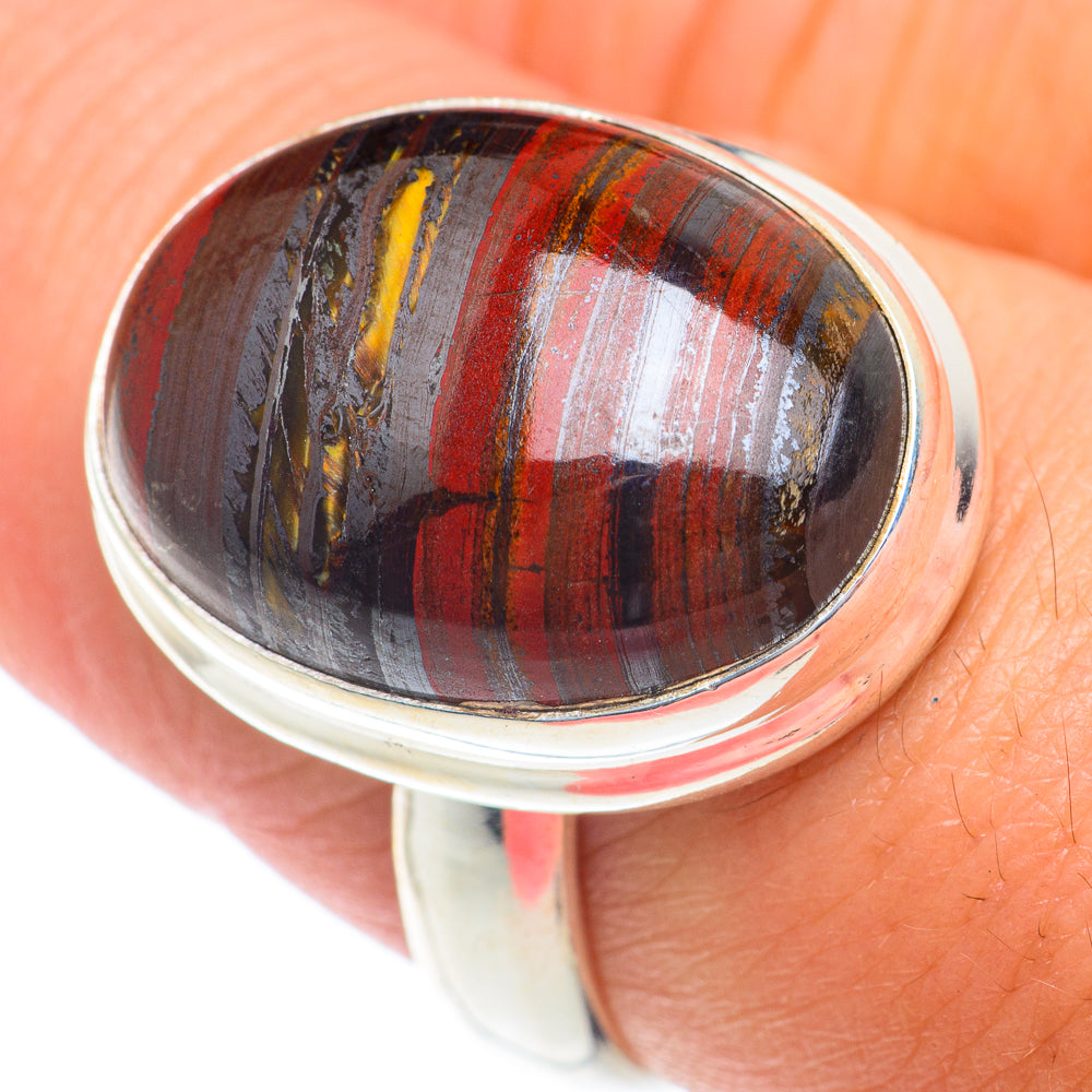 Red Tiger Iron Rings handcrafted by Ana Silver Co - RING73914