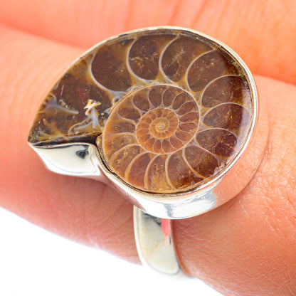 Ammonite Fossil Rings handcrafted by Ana Silver Co - RING73916
